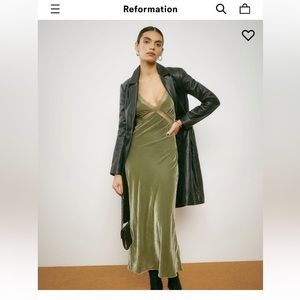 Reformation Lorenzo Dress in Artichoke